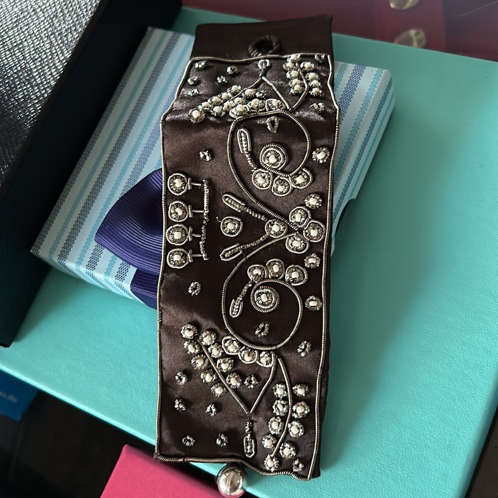 Silky Bracelet - polyester material w/rhinestones